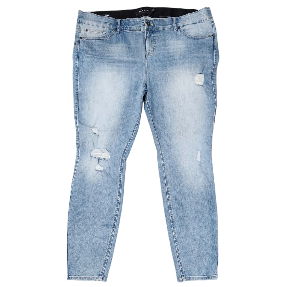Torrid Bombshell Premium Distressed Skinny Light Wash Jeans 22R